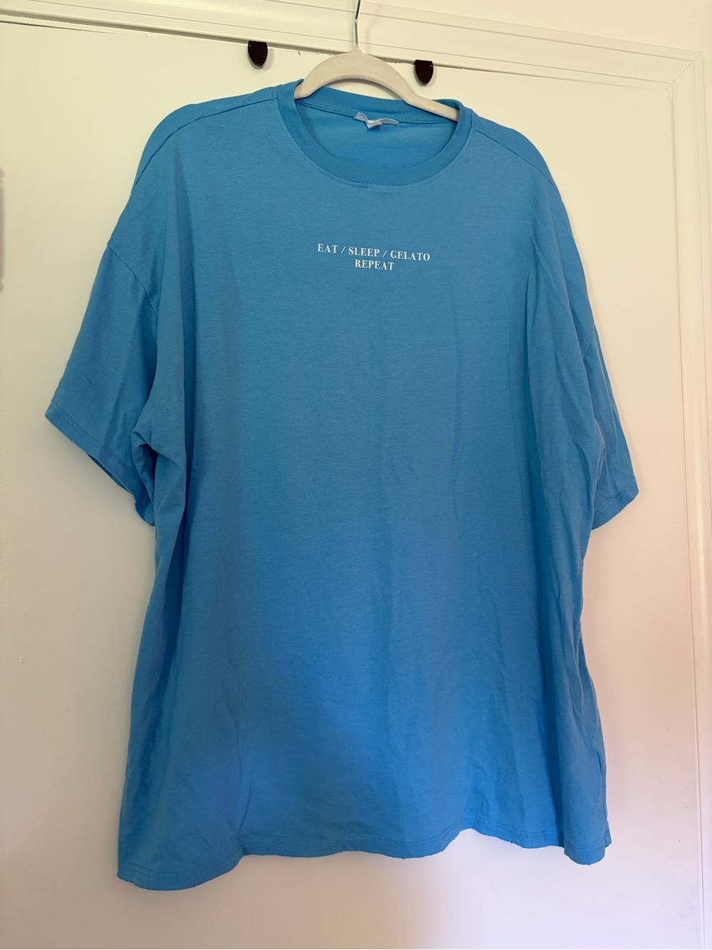Colise Blue “EAT / SLEEP / GELATO / REPEAT" Oversized Sleeping Tee